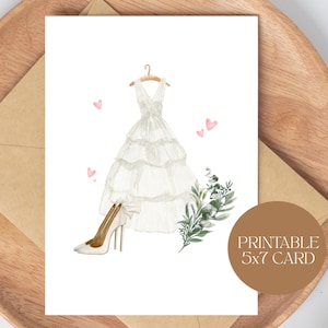 Tarjeta de despedida de soltera, tarjeta de boda imprimible, tarjeta de despedida de soltera, tarjeta de 13x18 cm con sobre, descarga digital