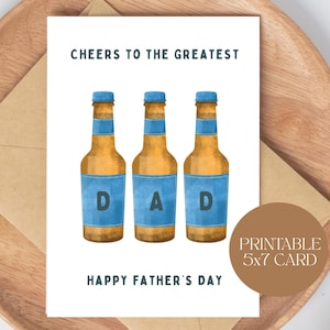 Prost auf den größten Papa Vatertagskarte, Bierflasche DAD Karte, Grußkarte, 5x7 Karte mit Umschlag, digitaler Download