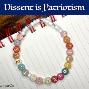 Dissent is Patriotism Friendship Bracelet – Political Statement Jewelry, Protest Wristband, Activist Gift, Resist Bracelet
