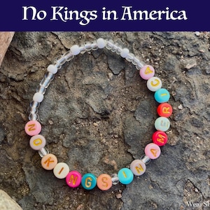 No Kings in America Bracelet — Anti-Monarchy, History Buff Gift, Protest Accessory, Resist Bracelet