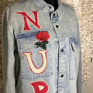 Custom “NUPE” Denim jacket Kappa Alpha Psi Greek Paraphernalia