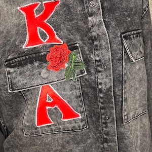 Custom Denim jacket Kappa Alpha Psi Greek Paraphernalia