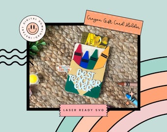 Crayon Teacher Gift Card Holder SVG (Digital Download)