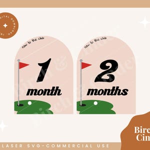 Golf Baby Meilensteine Zeichen SVG | Baby Jungen Namensschild | Geburtsdaten Laserdatei | Moderne SVG-Datei