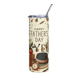 Fathers Day Stainless Steel Tumbler, Dad Gift, Personalized Travel Mug, Insulated Cup, Unique Present, Custom Coffee Bottle