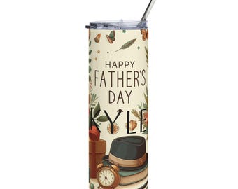 Fathers Day Stainless Steel Tumbler, Dad Gift, Personalized Travel Mug, Insulated Cup, Unique Present, Custom Coffee Bottle