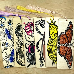 Hand-Printed Wooden Creature Bookmark