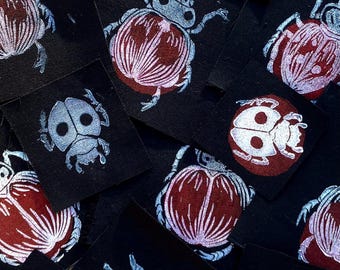 Hand-Printed Native Ladybug Patches