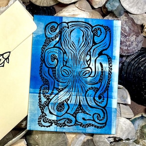 Octopus Print Blank Cards