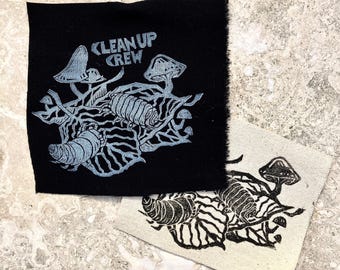 Hand-printed Roly Poly patch