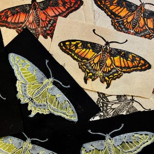 Hand-Printed butterfly patch