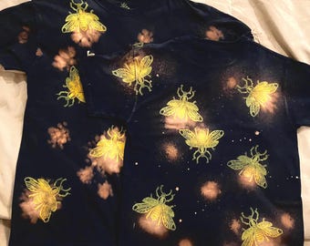 Bleach Painted and printed Firefly Shirt