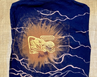 Handbedrukt zeeduivel-T-shirt