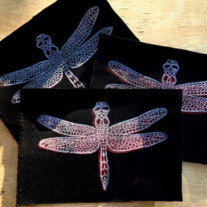 Hand-printed Dragonfly patch