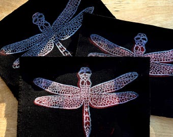 Hand-printed Dragonfly patch