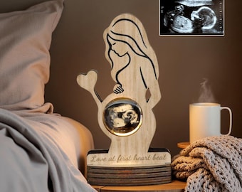 Custom Ultrasound Crystal Night Light,NewBaby Photo Lamp,Pregnancy Keepsake Gift,Baby Shower Gift for Mom,Newborn Gift for Expecting Parents