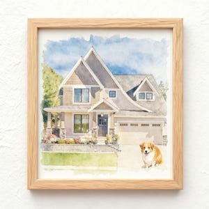 Custom Watercolor House Portrait, Hand-Painted Home Painting, Our First Home Gift, Housewarming Sign