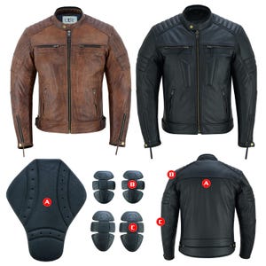 Men&#39;s Classic Black Leather Biker Jacket – Premium Motorcycle Jacket, Vintage Riding Gear