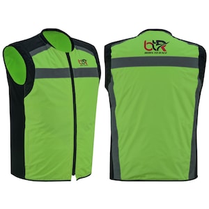 Safety Vest High Visibility Safety Cool Mesh Back Panel Sleeveless Zipper Reflective Work Vest