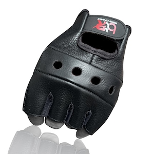 Premium Cowhide Leather Driving Gloves Fingerless Motorcycle Gloves for Men and Women Open Knuckle Design Ideal for Cycling, Weight Lifting