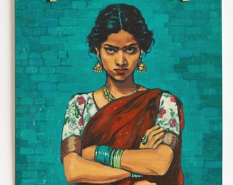 Feminist South Asian Art Pakistani Art Girl Power Wall Ar Indian Painting Indian Wall Art Desi India Artwork Indian Canvas Indian Decor