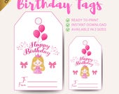 Pink Birthday Party Favor Tags: Printable DIY Gift Labels (Instant Download)
