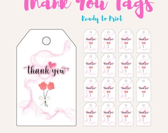 Floral Thank You Tags: Elegant Printable Gift Labels (PDF)