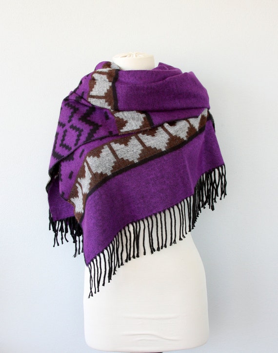 Native small blanket scarf Boho chic shawl Tribal winter scarf Etsy