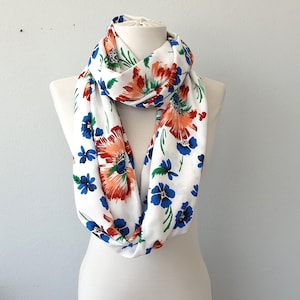 Multi Floral.Scarf.Rayon Infinity Scarf.Gift for her,mom,daughter,friend,Mothers Day Grandma,Teacher. Infinity Scarf