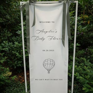 Personalisiertes Gewebe-Babyparty-Willkommensschild: Kundenspezifisches Dekor