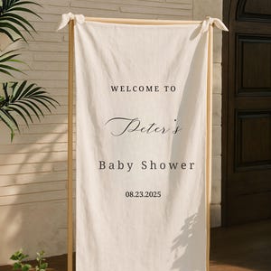 Welcome Sign for Baby Shower, Personalized Fabric Baby Shower Sign, Custom Baby Shower Sign, Custom Baby Shower Decor