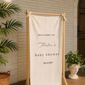 Personalized Fabric Baby Shower Sign, Custom Baby Shower Sign, Welcome Sign for Baby Shower, Custom Baby Shower Decor