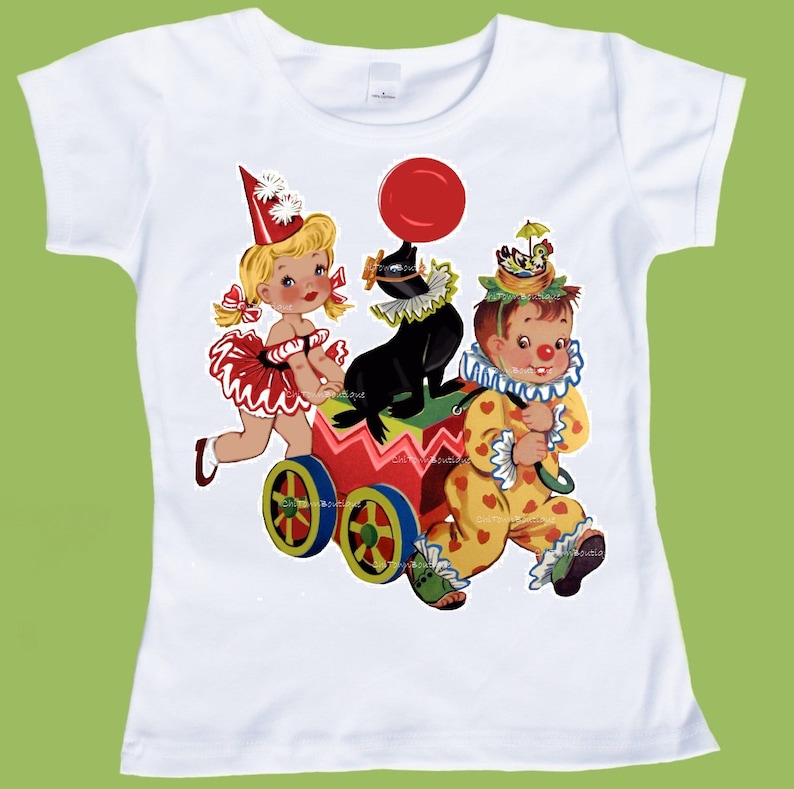 Circus Seal Parade in Reds Circus Birthday Vintage Circus T-Shirt Girls/' t Shirt Baby Girls/' Tee baby one piece,by ChiTownBoutique.etsy