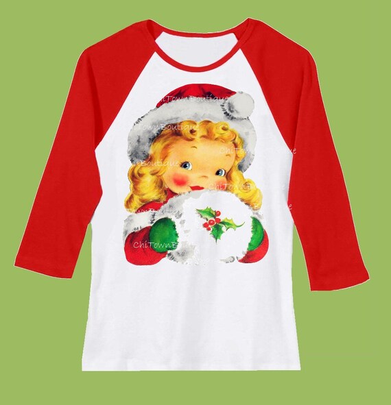 Girls Christmas Shirt Retro Christmas Cutie Personalized Etsy
