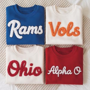 Chenille Embroidered Game Day Sweatshirt: Team Spirit, Football Mom