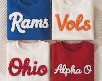 Chenille Embroidered Game Day Sweatshirt: Team Spirit, Football Mom