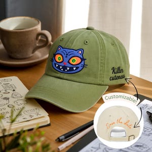 Kpop Hunter embroidered hat, Jinu Demon Tiger Embroidered Hat, Y2K fashion, Funny Aesthetic hat