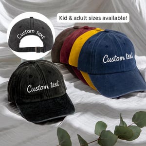 Vintage Baseball Hat with Custom Embroidered Text, Personalized Dad Cap, Cool Quote Cap, Custom logo Embroidered Baseball Hat Gift