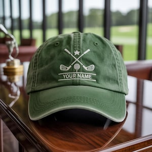 Personalized Golf Hat, Custom Embroidered Baseball Cap, Golf Gift for Men, Golfing Accessories, Gift for Dad, Groomsmen Hat, Men Golf Gift