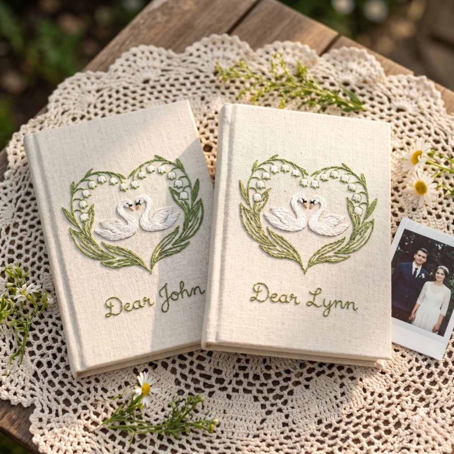 Personalized Lily of the Valley Wedding Vow Books