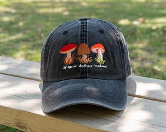 Embroidered Subtle FDT Hat, Mushroom Protest, Forager Gift, Nature Lover, Cottagecore Aesthetic
