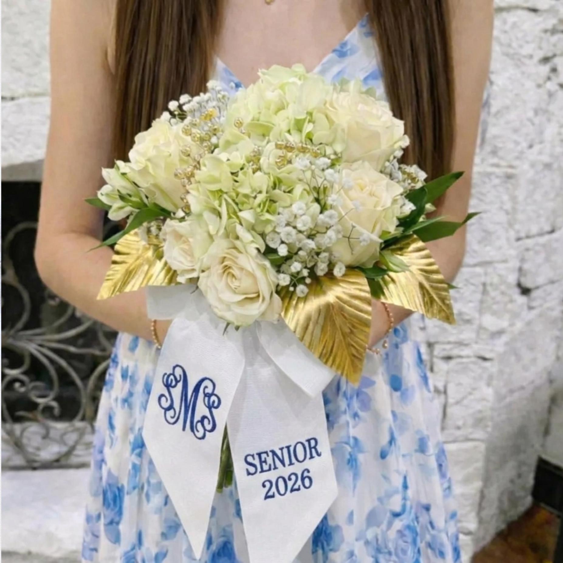 Personalized Prom Bouquet Embroidered Sash, Custom Prom 2026 Ribbon ...