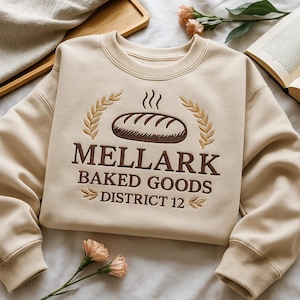 Mellark bakes good Embroidered Sweatshirt, Embroidered Hungry Games Inspired Hoodie, Abenathy Liquors Like All Fires Shirt, Bookish Fan Gift