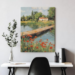 Landscape Framed Wall Art,Abstract Art,Framed Canvas Wall Art,Nature Painting Wall Art,Canvas Wall Art,Farmhouse Decor,Living Room Decor