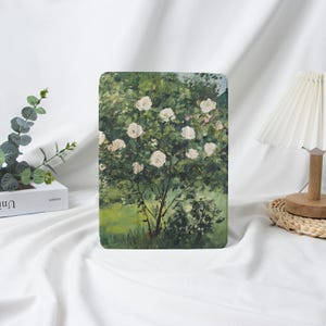 White Roses iPad Case With Pencil Holder for 2025 Air 7-11/13″,iPad Mini 6/7,iPad Pro 13&quot; 12.9&quot; 11&quot;,iPad 10/9/8,iPad Cover,iPad Mini Case