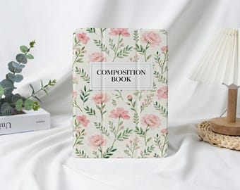 Floral Composition Book iPad Case With Pencil Holder for 2025 Air 7-11/13″,iPad Mini 6/7,iPad Pro 13" 12.9" 11",iPad 10/9/8,iPad Cover