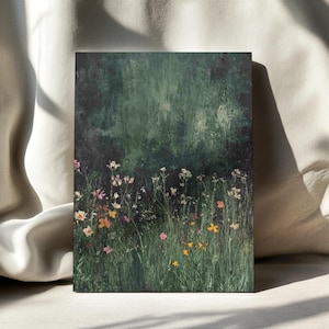 Wildflower Field Framed Wall Art,Framed Canvas Wall Art,Canvas Wall Art Print,Floral Decor,Farmhouse Canvas Art,Bathroom Wall Art,Botanical