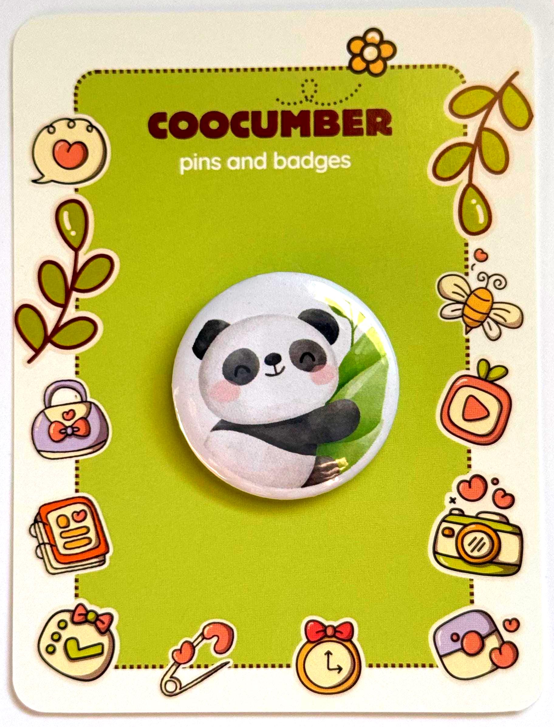 Panda Badge, Cute Button Pin for Teenagers, Children Gifts, Collectables, , School Accessory, Kids Party Bag Filler, Panda stationary, Panda