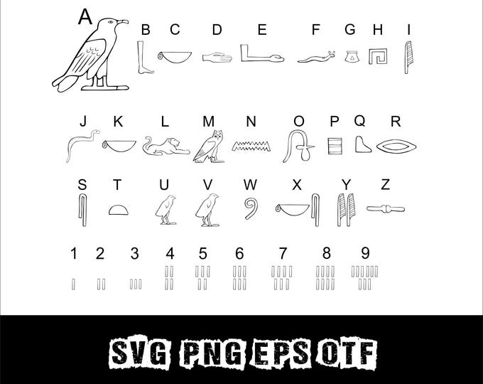 Hieroglyphics SVG, Egyptian Alphabet Clip Art, Png, Eps, Dxf - Etsy Canada