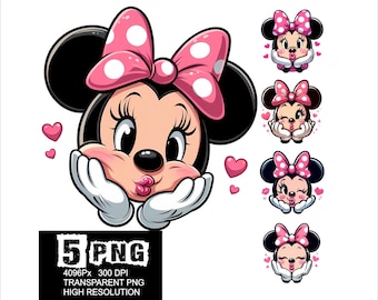 Minnie liebt Design 5 PNG Maus Kopf Liebe Clipart hohe Auflösung Png Design Maus Mädchen Png